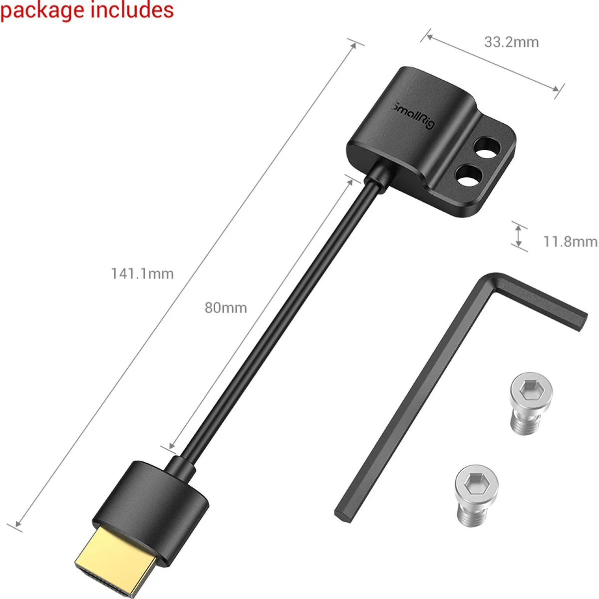SmallRig 3019 Ultra Slim 4K HDMI Adapter Cable (A To A) - Image 3