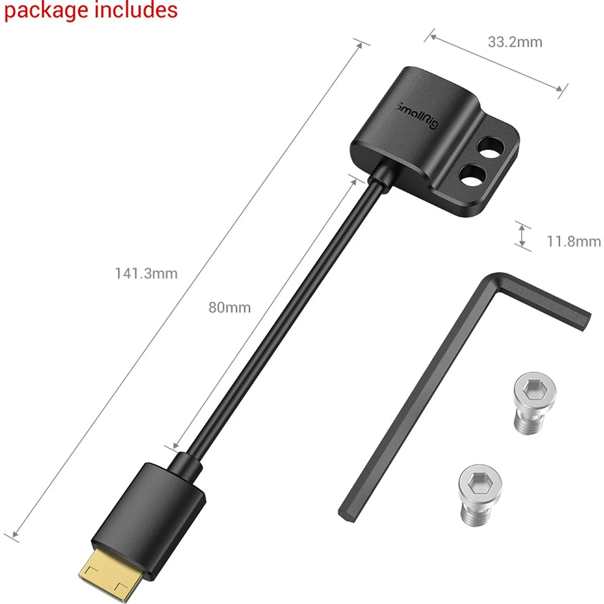 SmallRig 3020 Ultra Slim 4K HDMI Adapter Cable (C To A) - Image 3