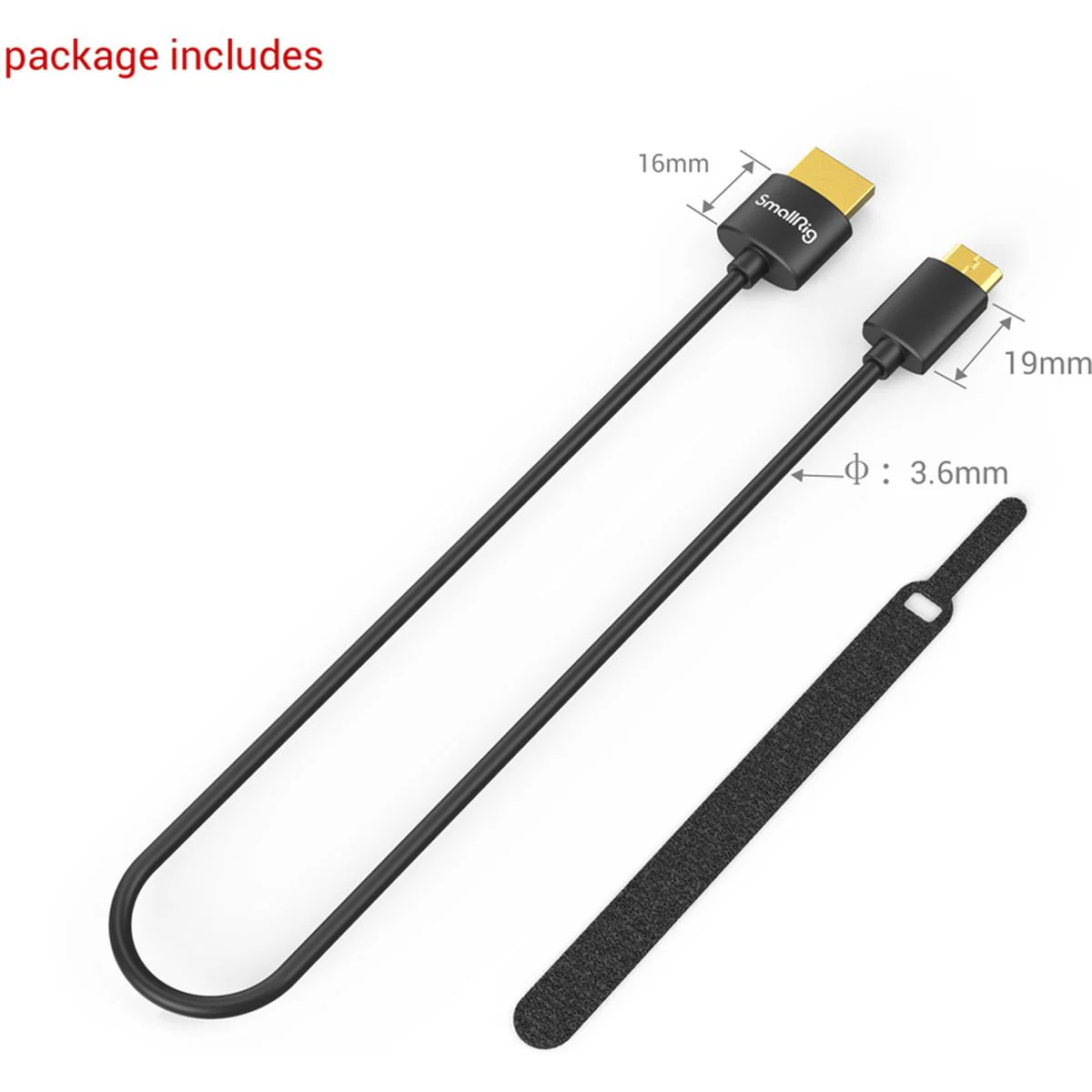 SmallRig 3040 Ultra Slim 4K HDMI Cable (C To A) 35cm - Image 3