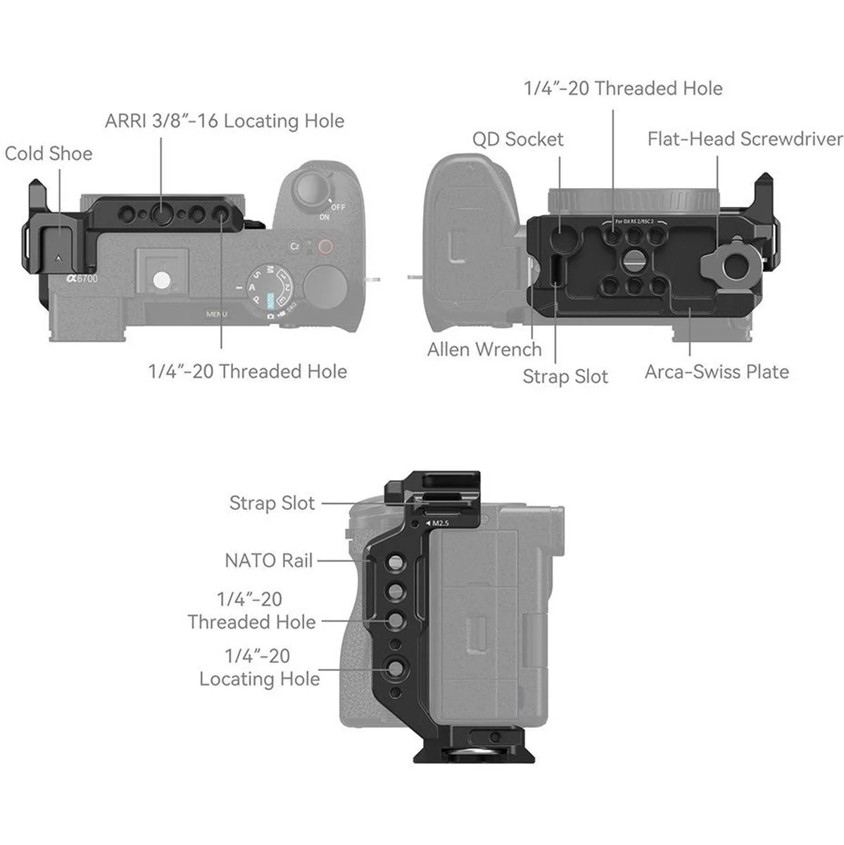 SmallRig 4337 Half Cage For Sony Alpha 6700 / 6600 / 6500 / - Image 4