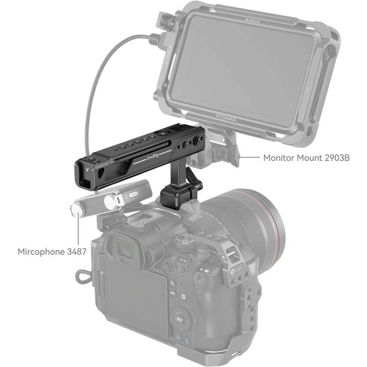 SmallRig 4441 Centering Adjustment Top Handle (Nato Clamp) - Image 2