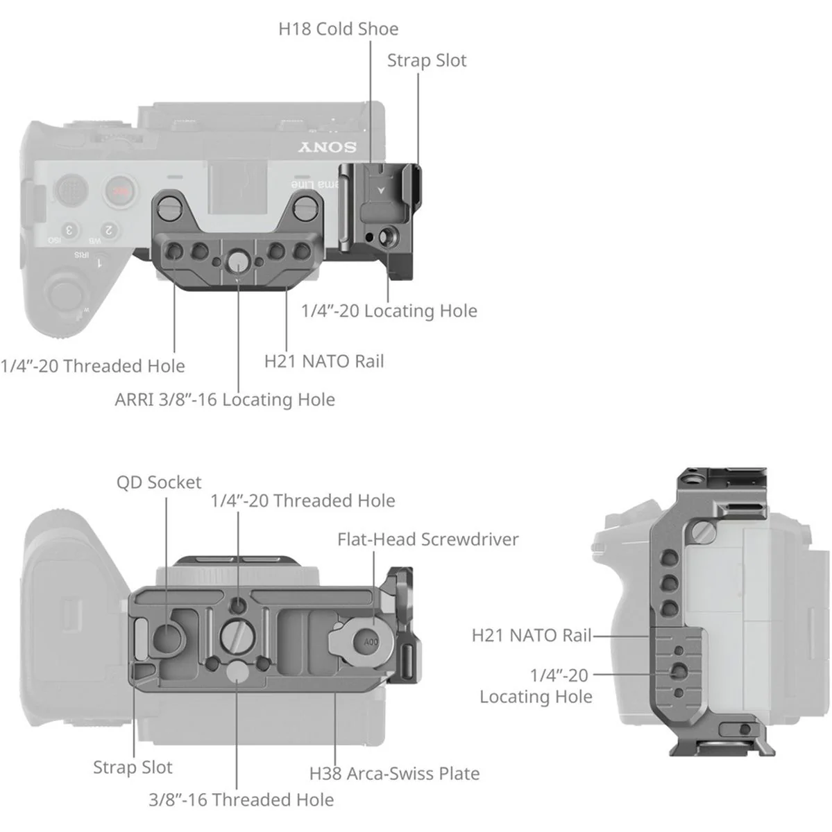 SmallRig 4772 Hawklock Quick Release Half Cage For Sony FX3 - Image 5
