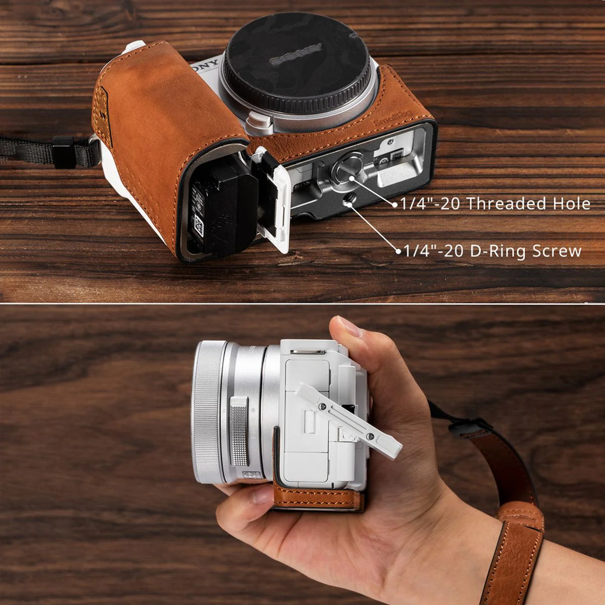 SmallRig 4889 Leather Case Kit For Sony ZV E10 II (Brown) - Image 4