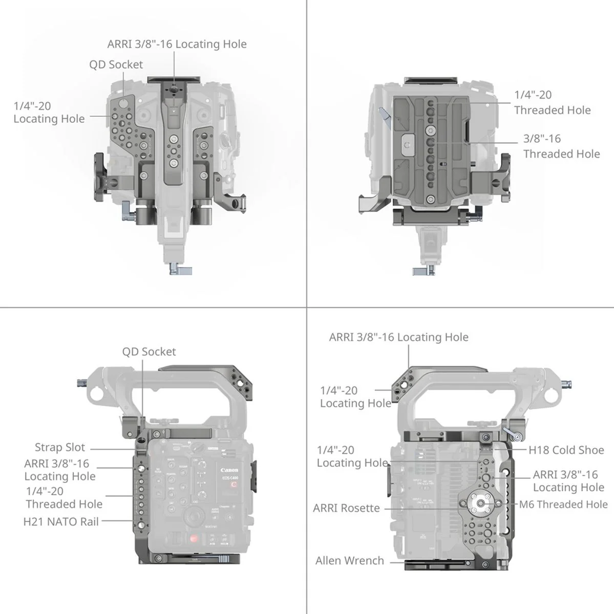 SmallRig 4947 Basic Cage Kit For Canon C400 - Image 3