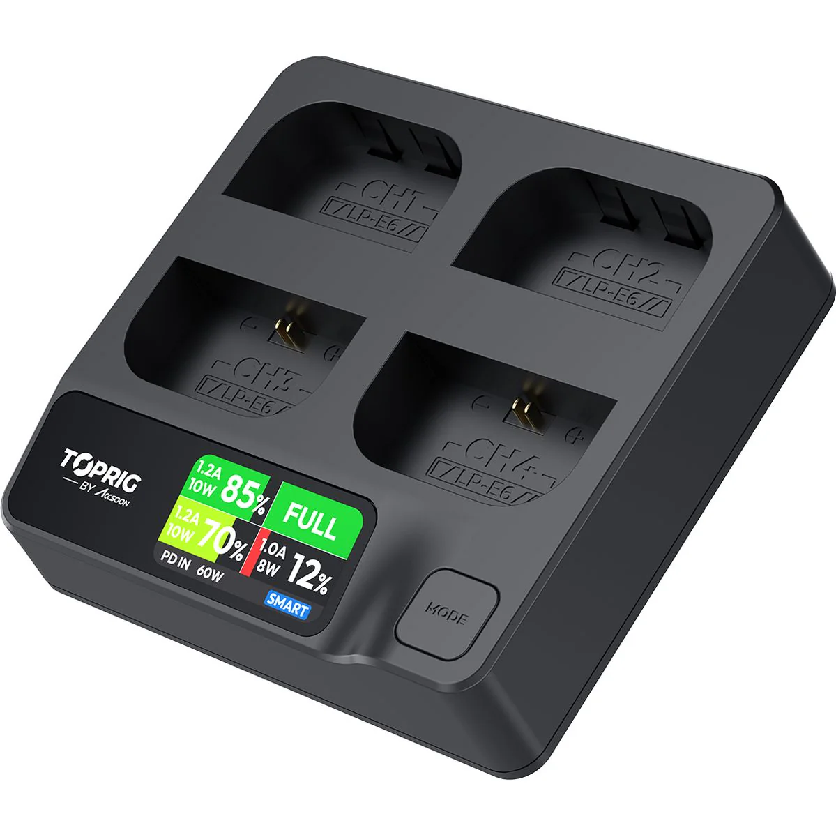 Accsoon Toprig 100W 4-BAY LP-E6 Fast Charger