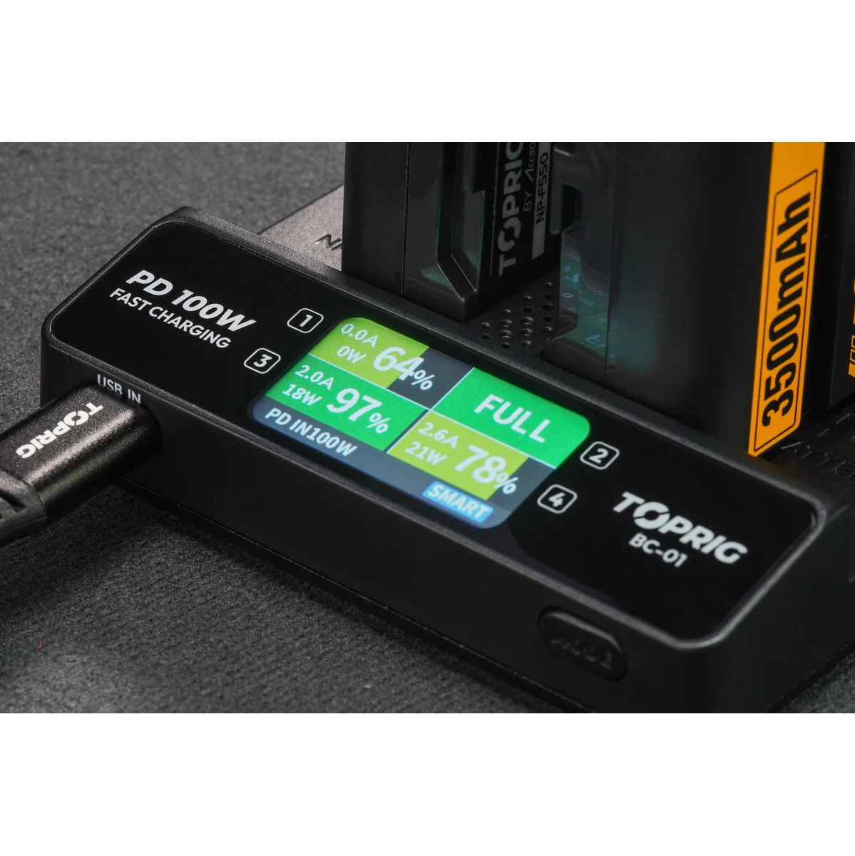 Accsoon Toprig 100W 4-BAY NP-F Fast Charger - Image 3