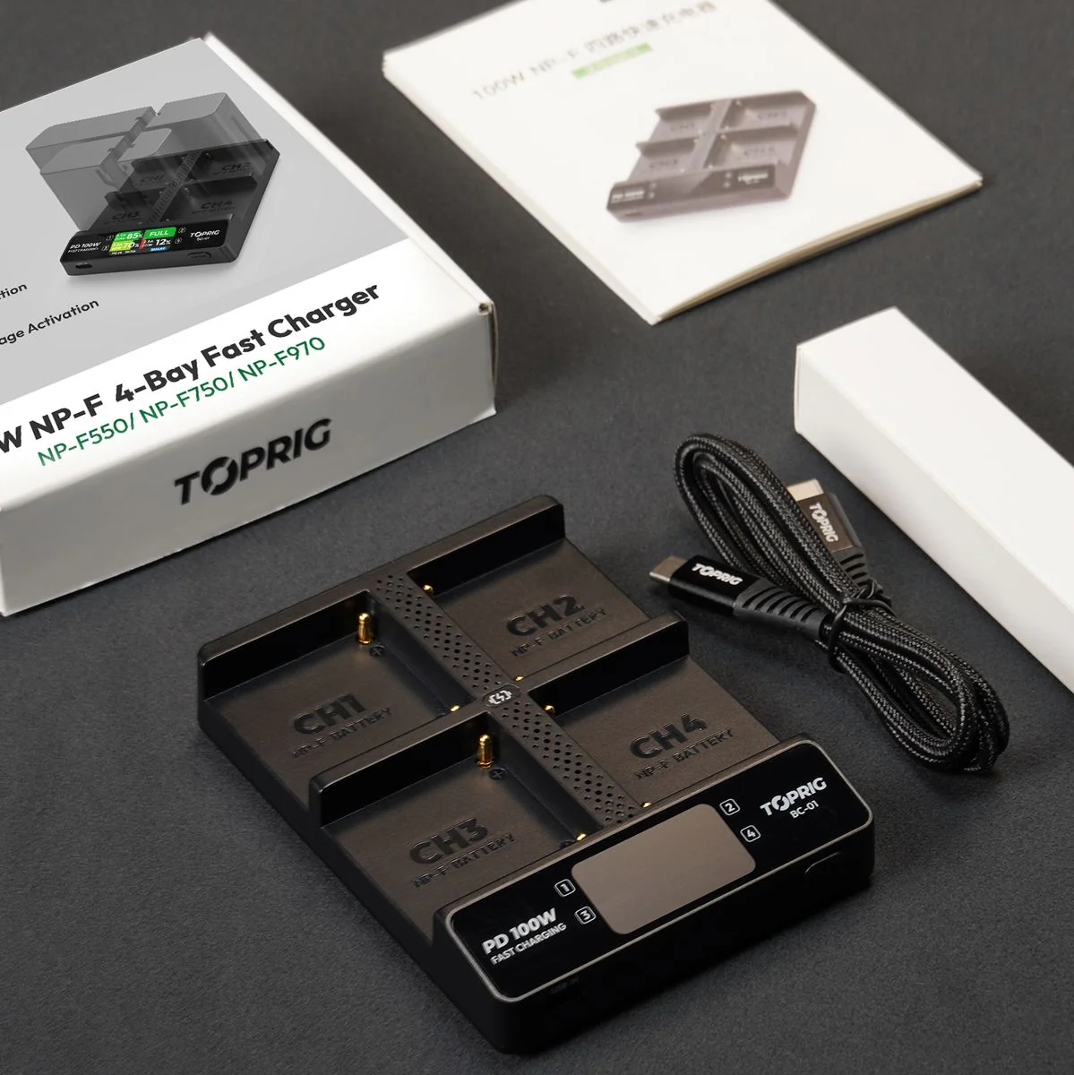 Accsoon Toprig 100W 4-BAY NP-F Fast Charger w/ EU Gan Charger - Image 5