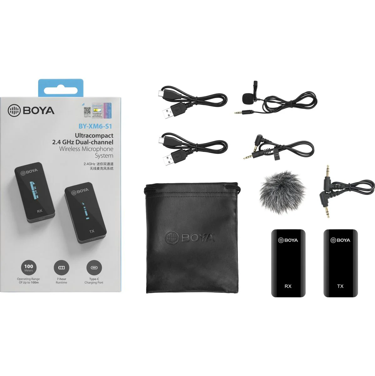 Boya Wireless Microphone 2.4 GHz 1 Transmitter 1 Receiver - Image 2
