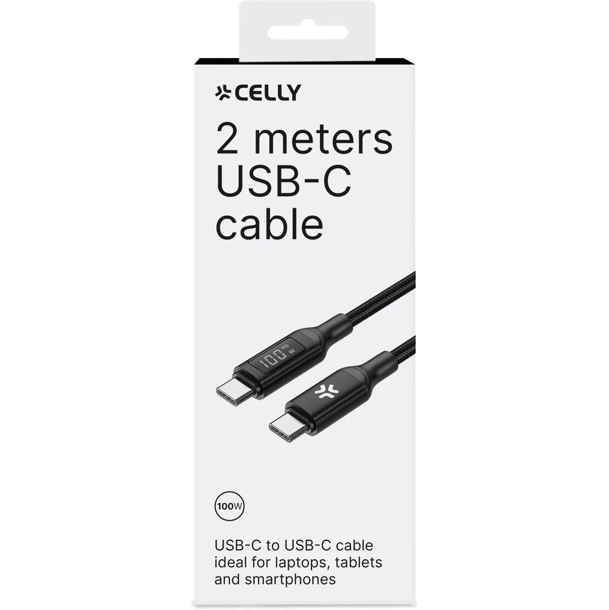 Celly C To C Cable 100W 2 Meter w/ Display - Image 2