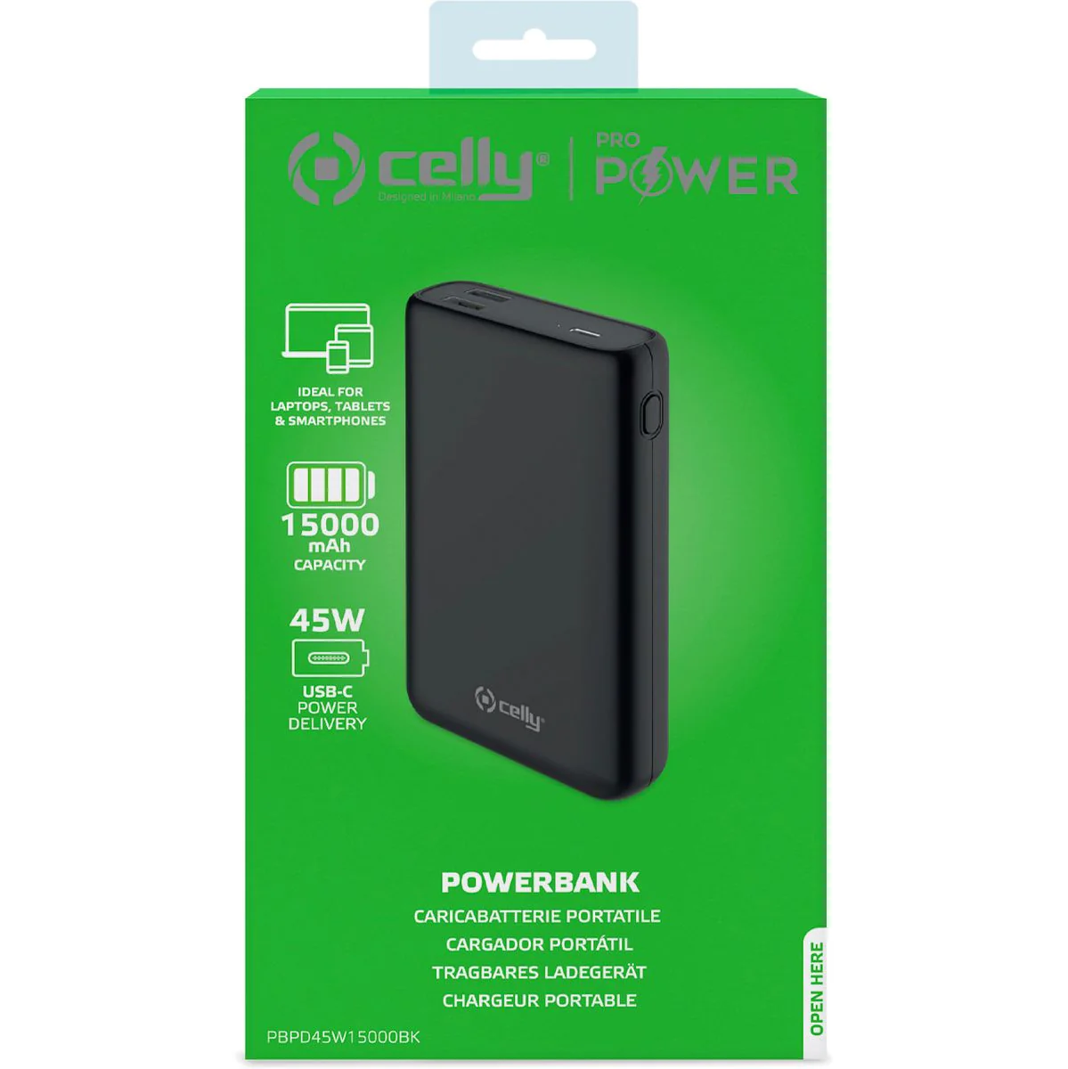 Celly PowerBank Pro 45W 15.000mAh Black - Image 5