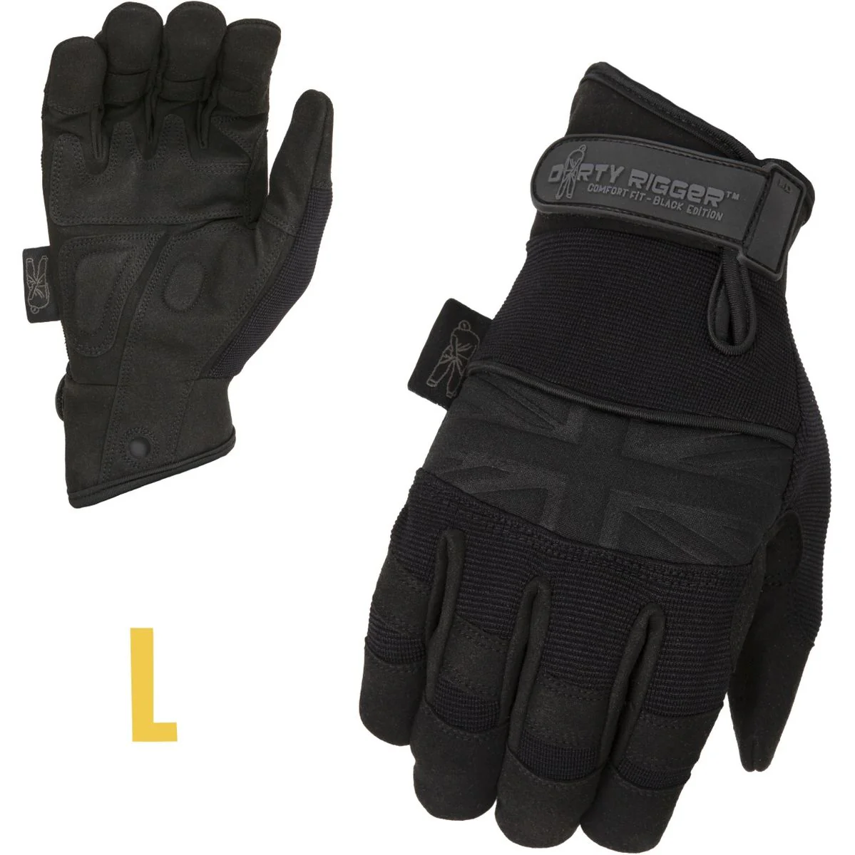 Dirty Rigger Comfort Fit Rigger Glove – Black Edition L