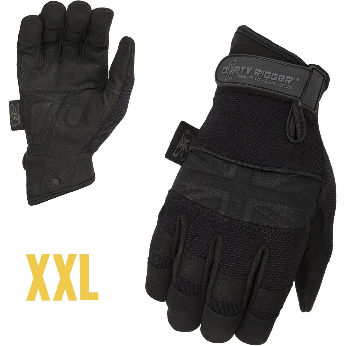 Dirty Rigger Comfort Fit Rigger Glove – Black Edition XXL