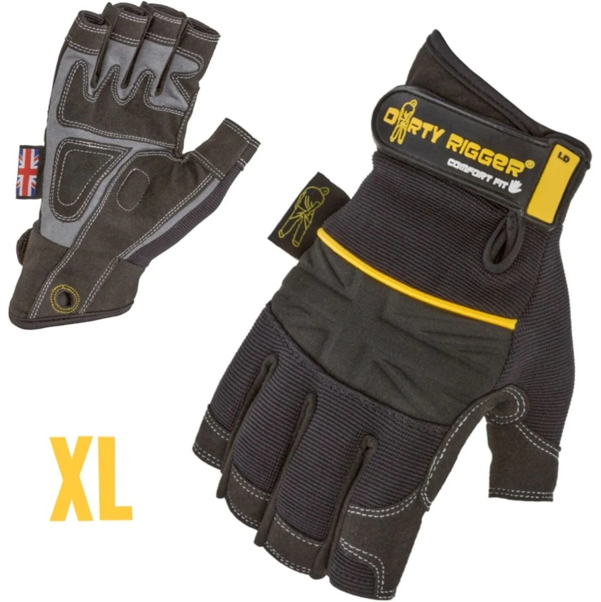 Dirty Rigger Comfort Fit Rigger Glove – Fingerless (V1.6) XL