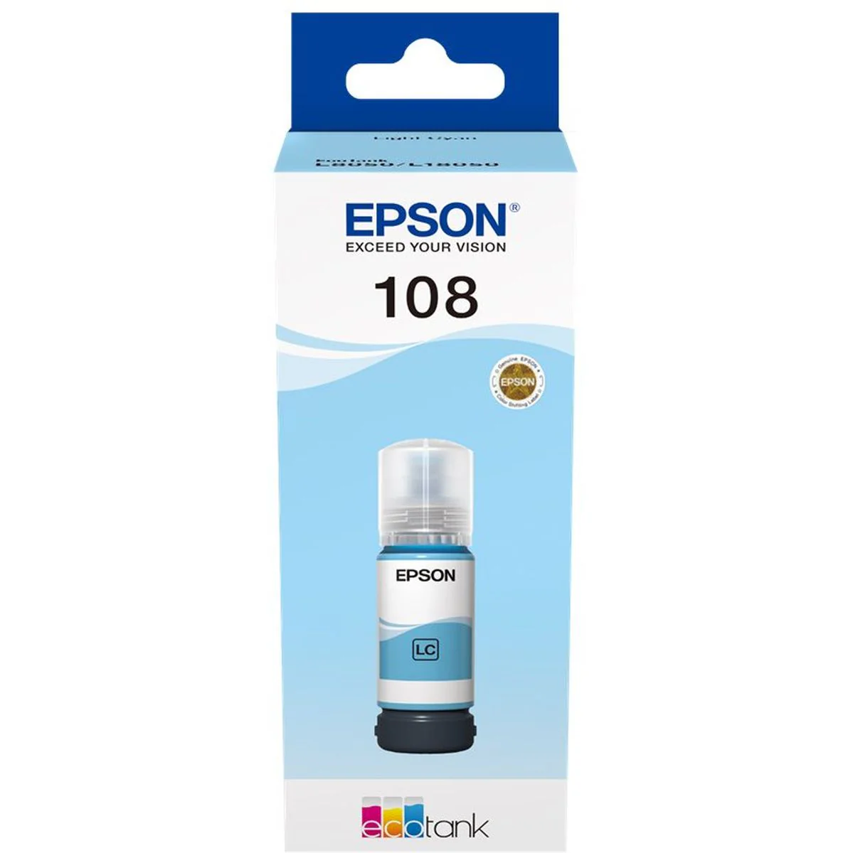 Epson 107 EcoTank Light Cyan Ink Bottle - Image 2