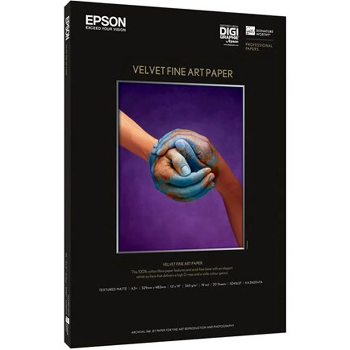 Epson S042096 Velvet FineArt Paper Jet 260G A2 25 Sheet - Image 2