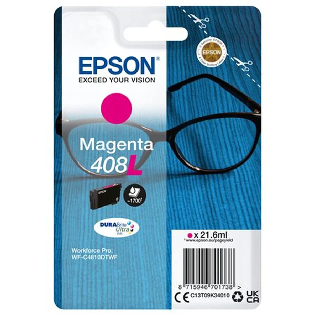 Epson Singlepack Magenta 408l DuraBrite Ultraink