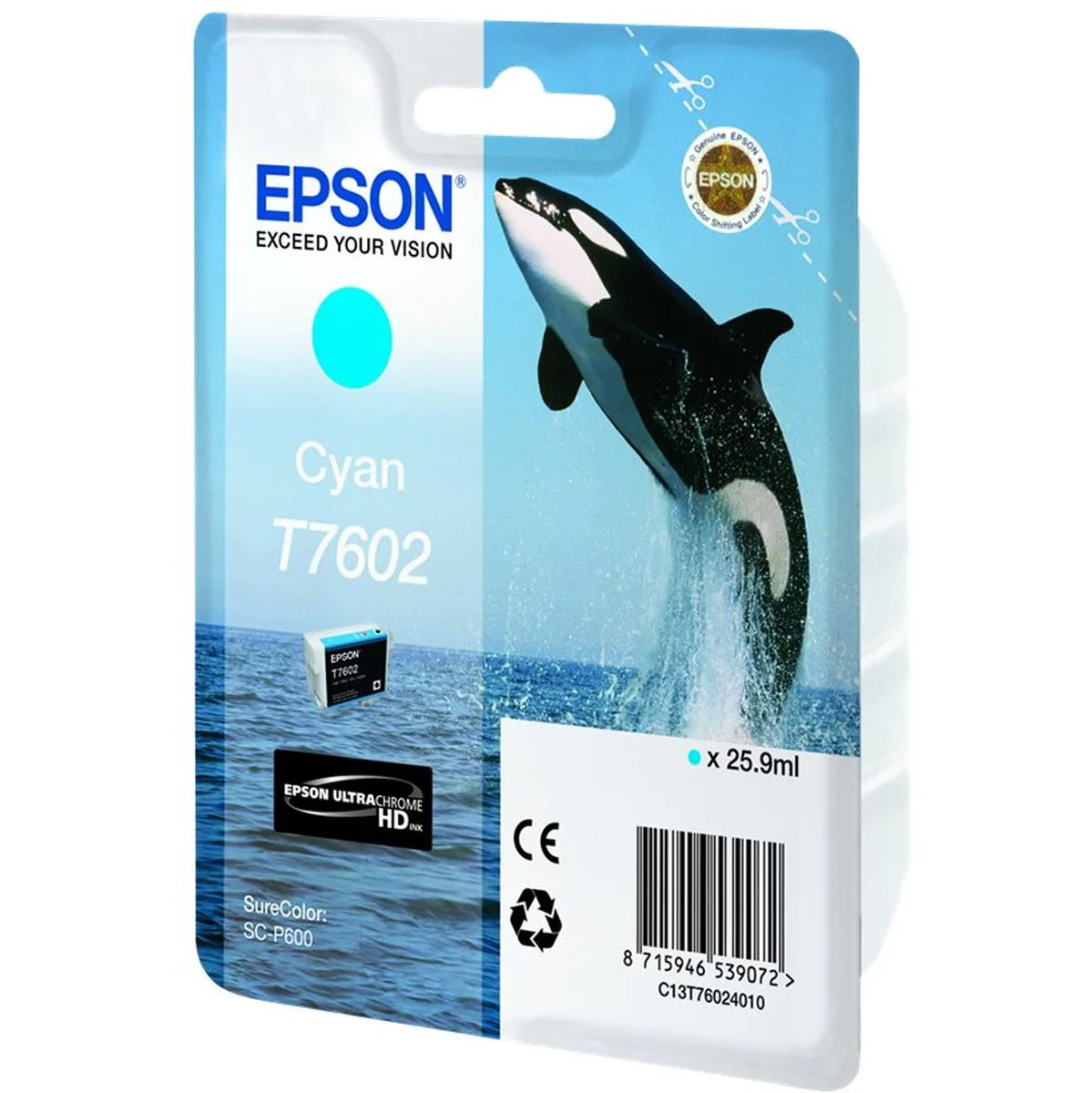 Epson T7602 Ink Cartridge Cyan High Capacity 25.9ml - Image 2