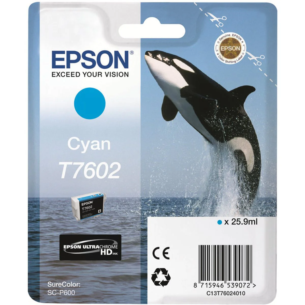 Epson T7602 Ink Cartridge Cyan High Capacity 25.9ml - Image 3