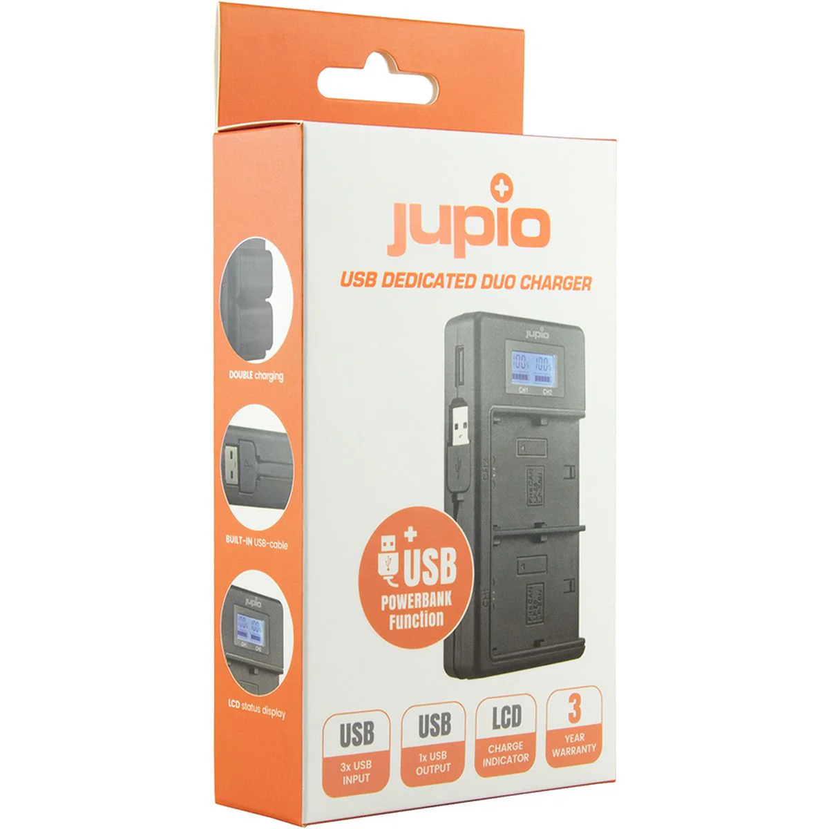Jupio USB Dedicated Duo Charger LCD For Canon LP-E17 - Image 3