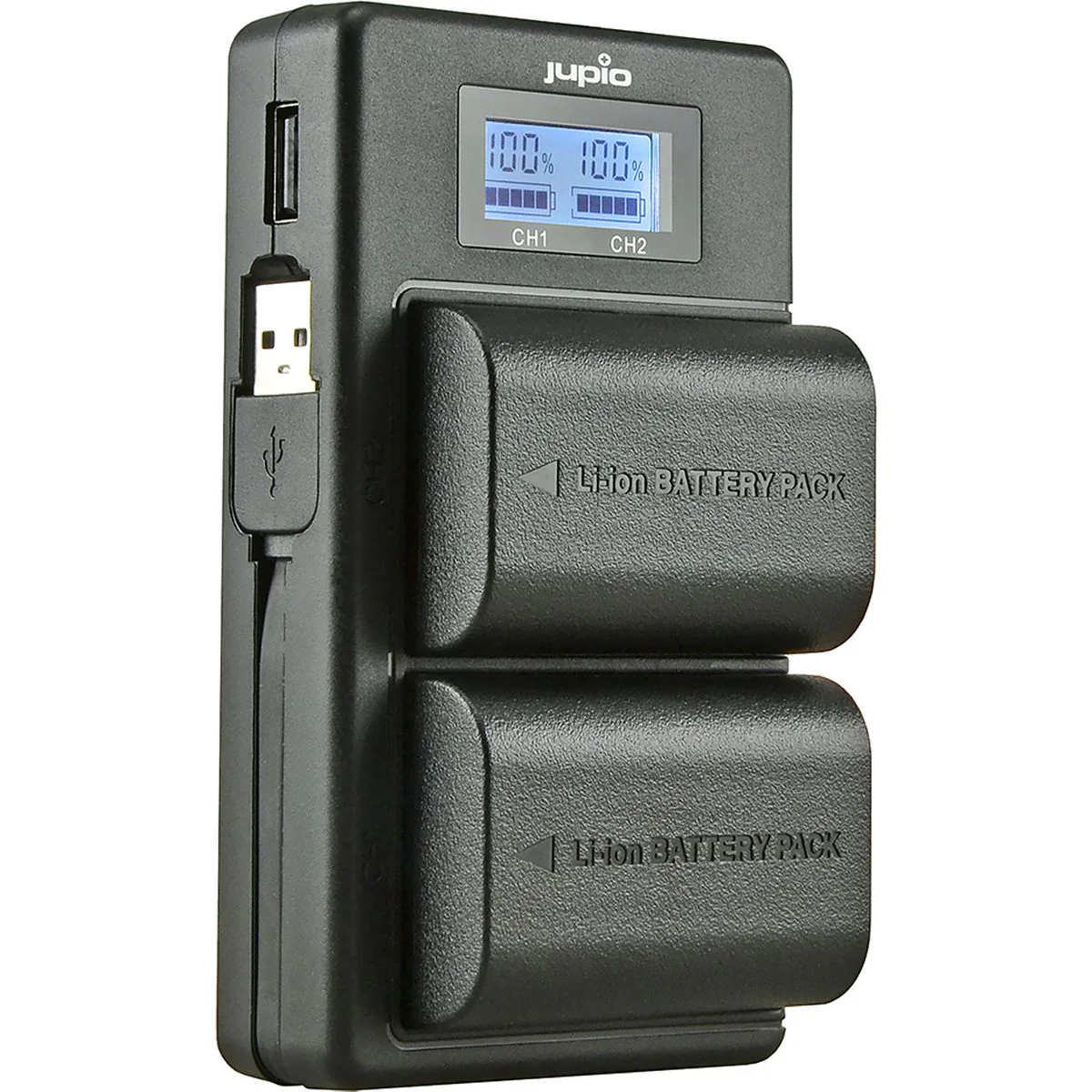 Jupio USB Dedicated Duo Charger LCD For Canon LP-E6 LP-E6N - Image 2