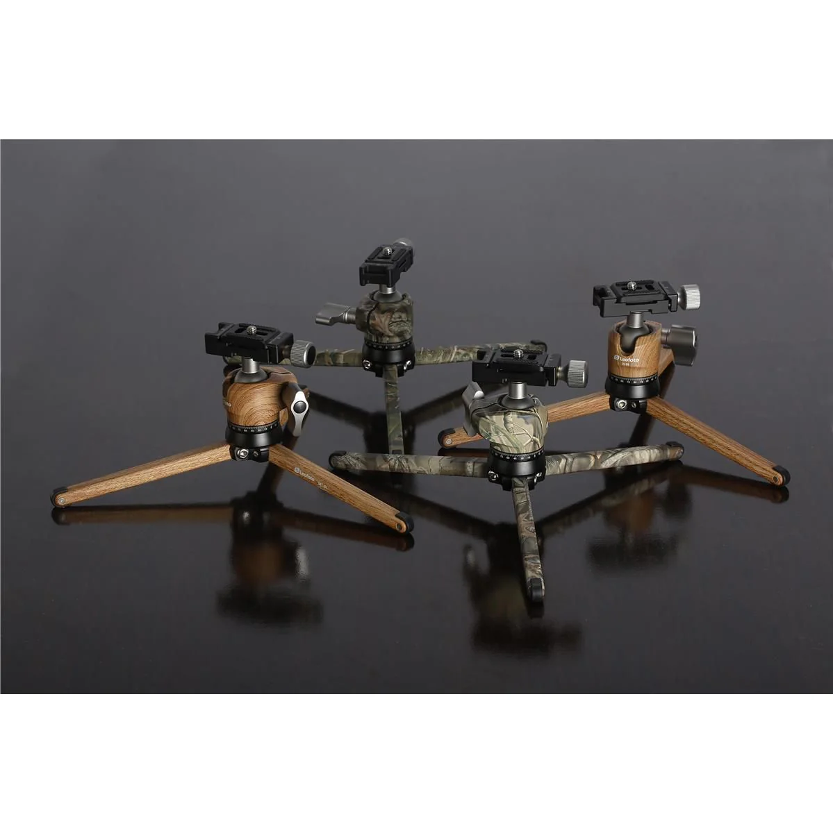 Leofoto Pocket Mini Tripod MT-01 + Ball Head LH-25 Wood - Image 2