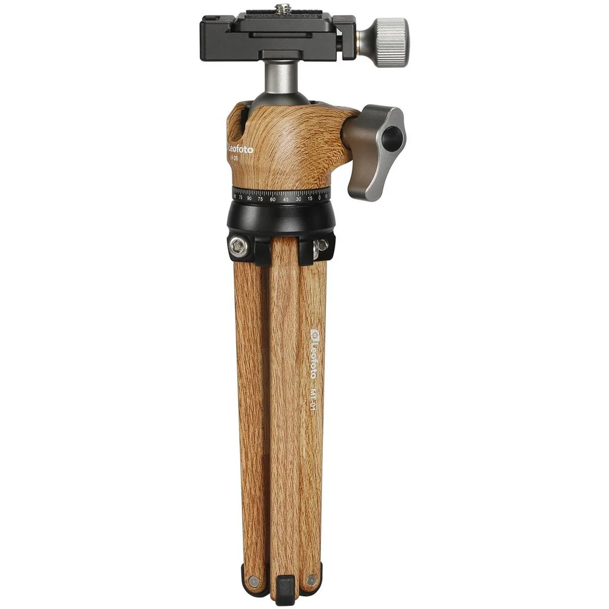 Leofoto Pocket Mini Tripod MT-01 + Ball Head LH-25 Wood - Image 5