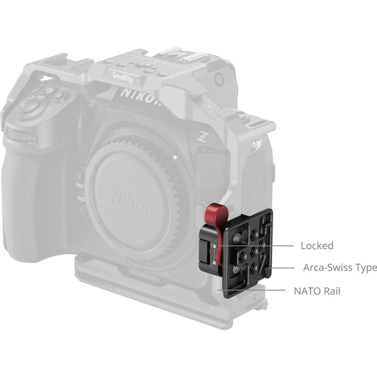 SmallRig MD4857 Nato Clamp To Arca Swiss Quick Release Plate - Image 2
