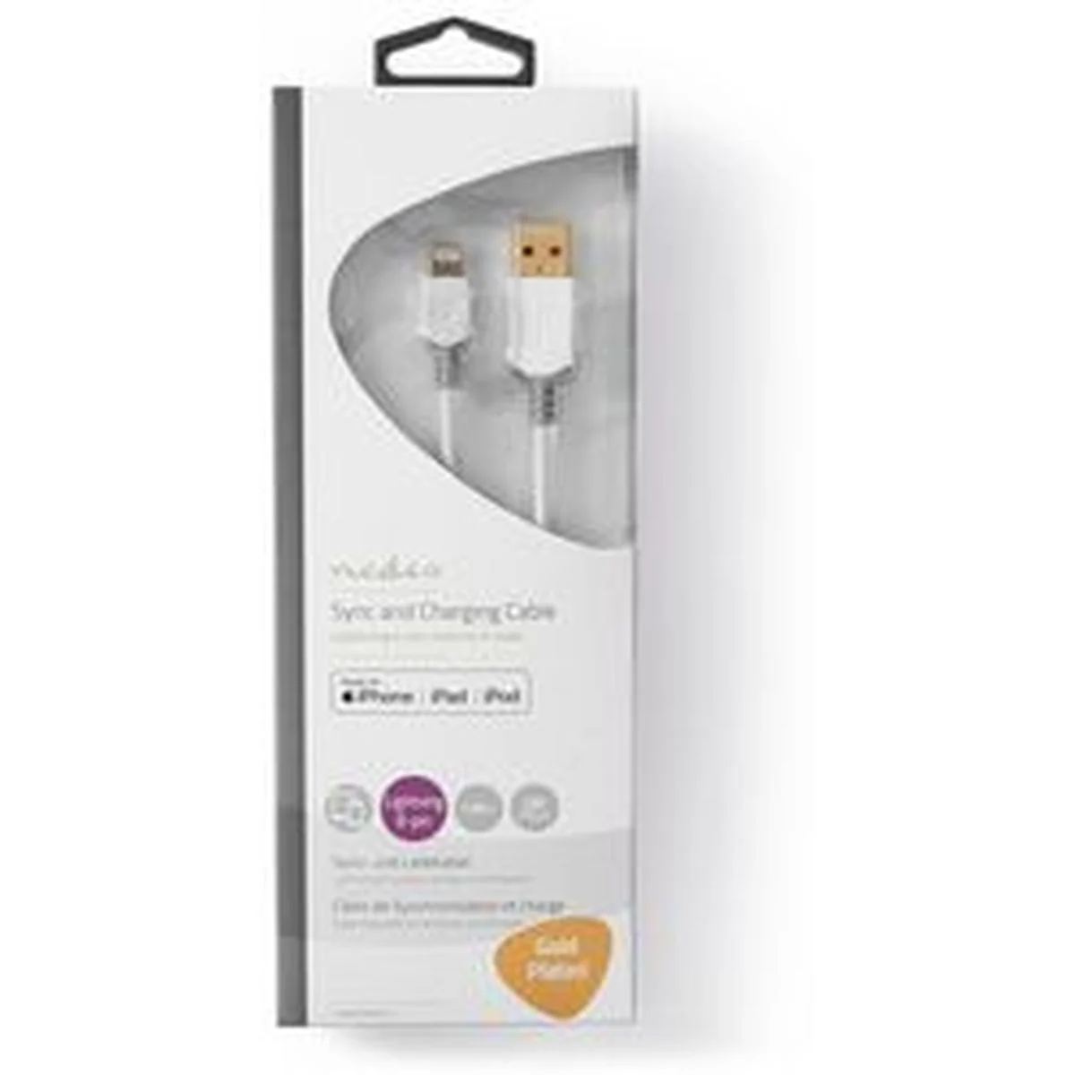 Nedis Data Cable Apple Lightning 8-PINS M-USB A M 1m WH - Image 3