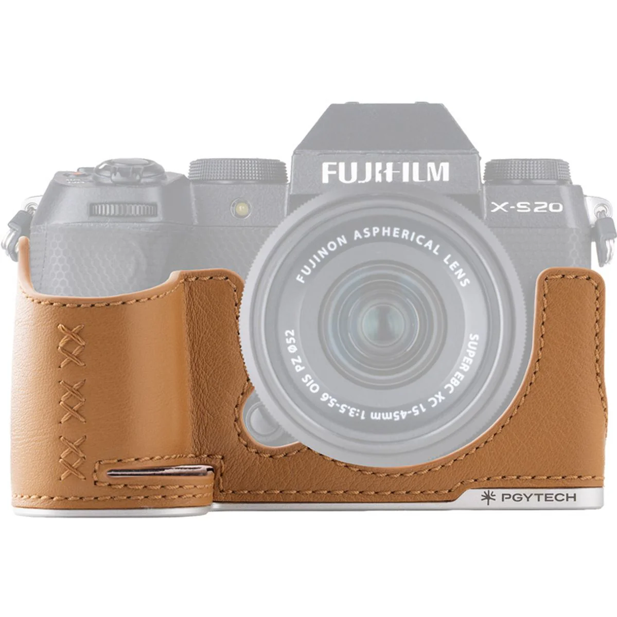 PGYTECH Leather Camera Case (For Fujifilm X S20 Clay Brown) - Image 5