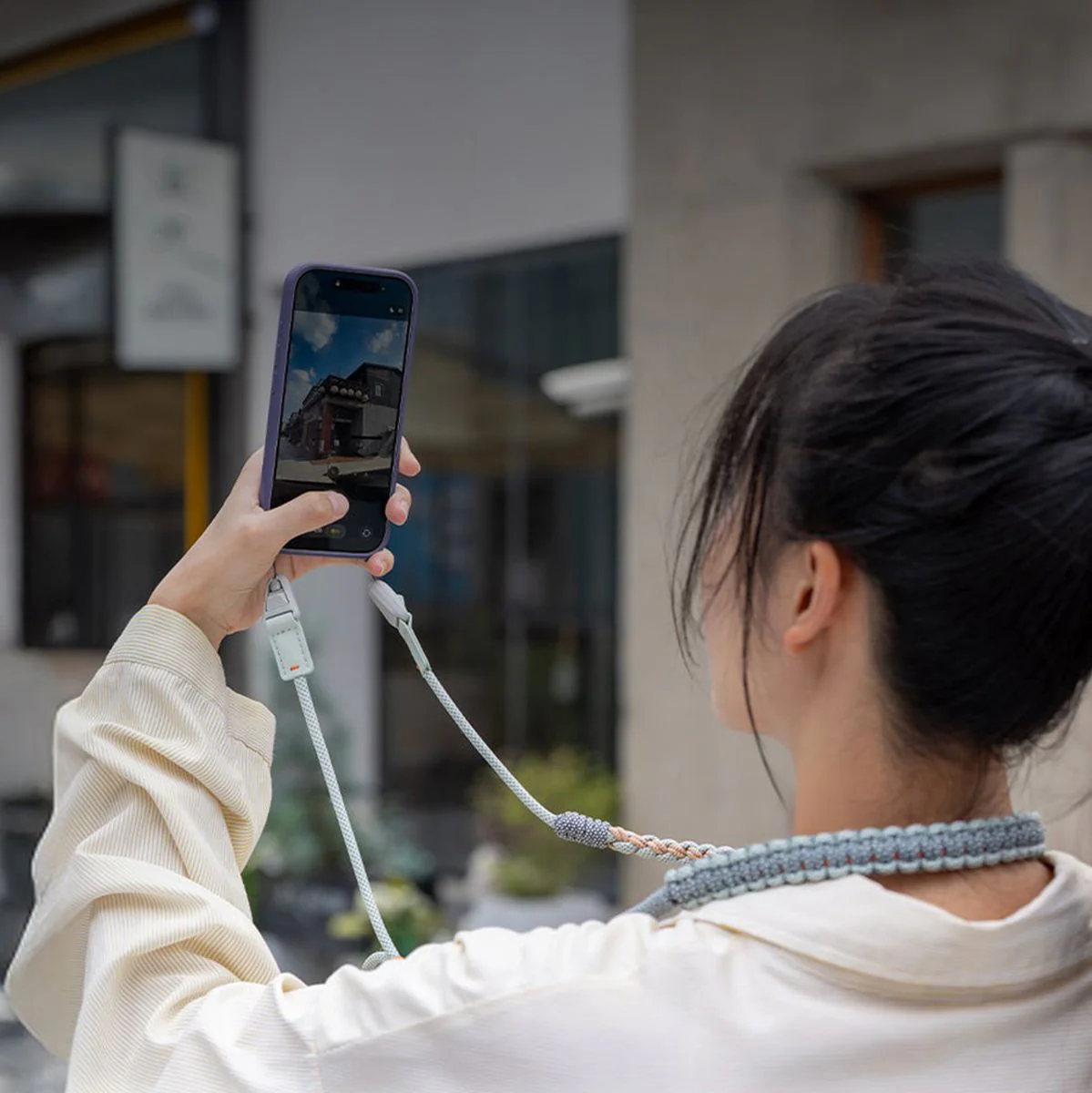 PGYTECH Linkgo Phone Photography Strap Dual Mount Version (Braided Mint Green) - Image 3