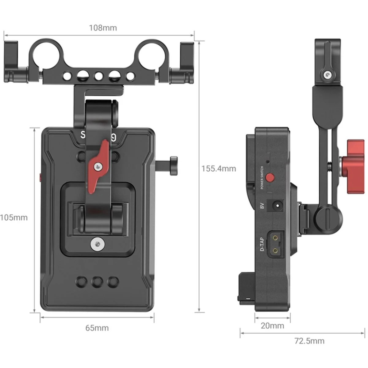 SmallRig 3499 V Mount Battery Adapter Plate (Basic Version) - Image 4