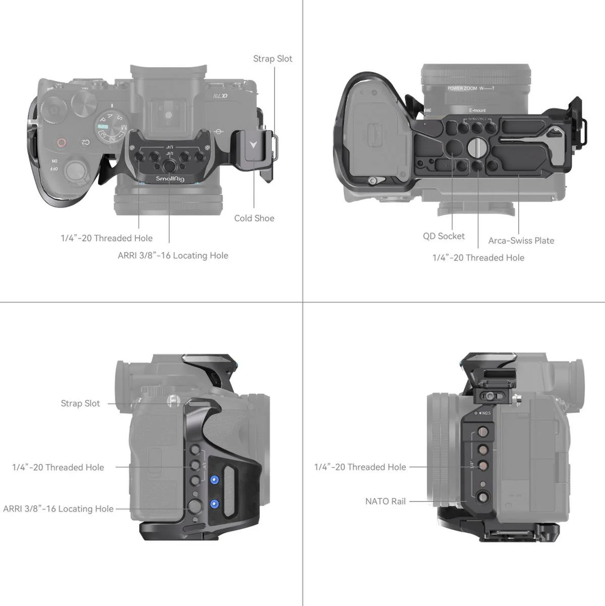 SmallRig 3708 Rhinoceros Basic Cage Kit For Sony Alpha 7R V/ - Image 4