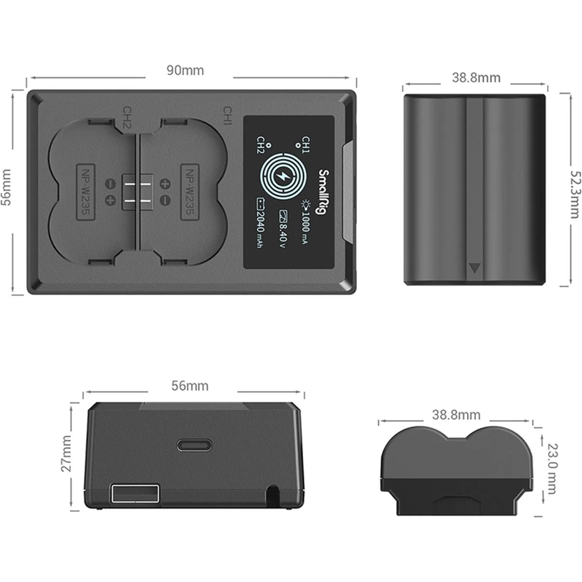 SmallRig 3822 NP-W235 Camera Battery EN Charge Kit - Image 4
