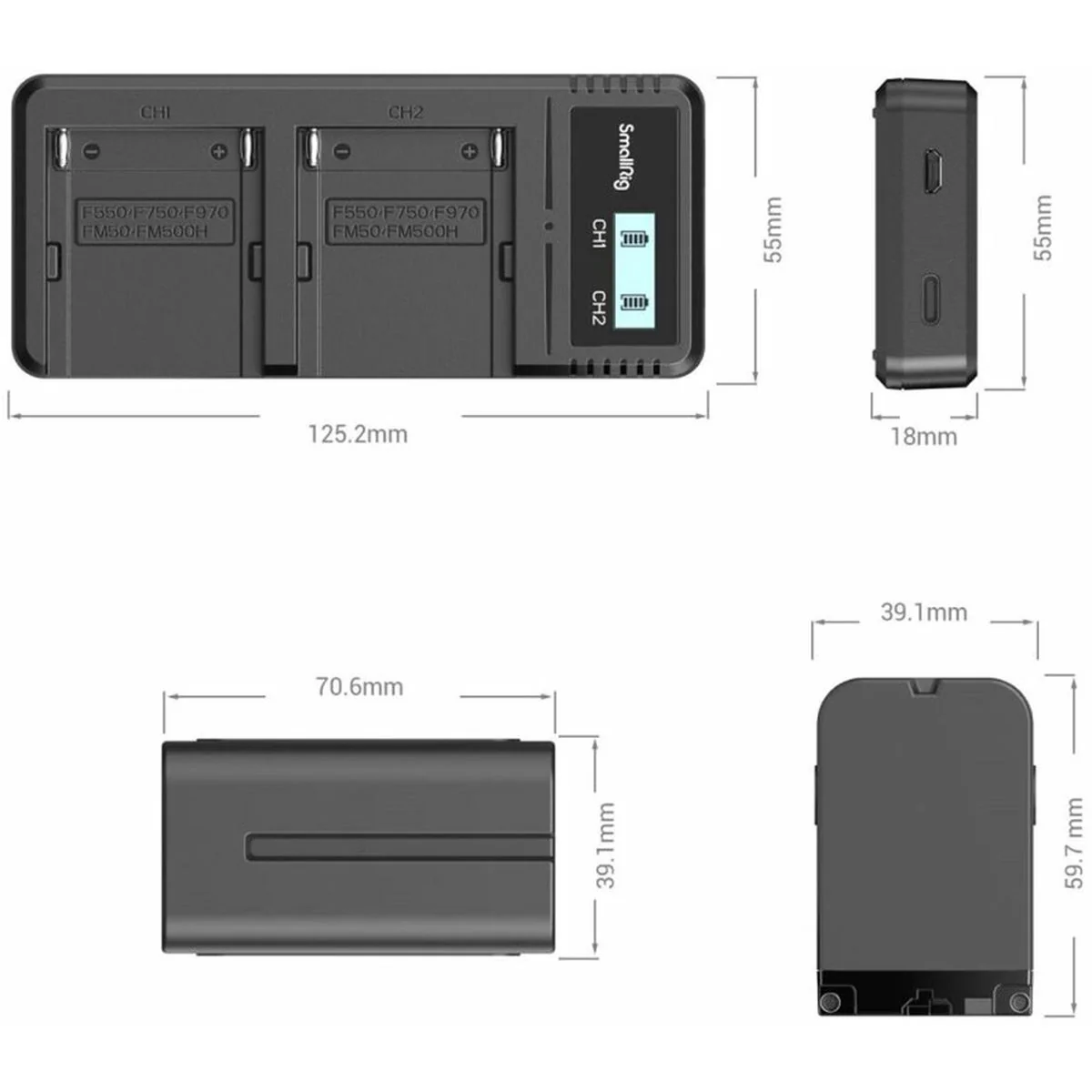SmallRig 3823 NP-F970 Battery EN Charge Kit - Image 3