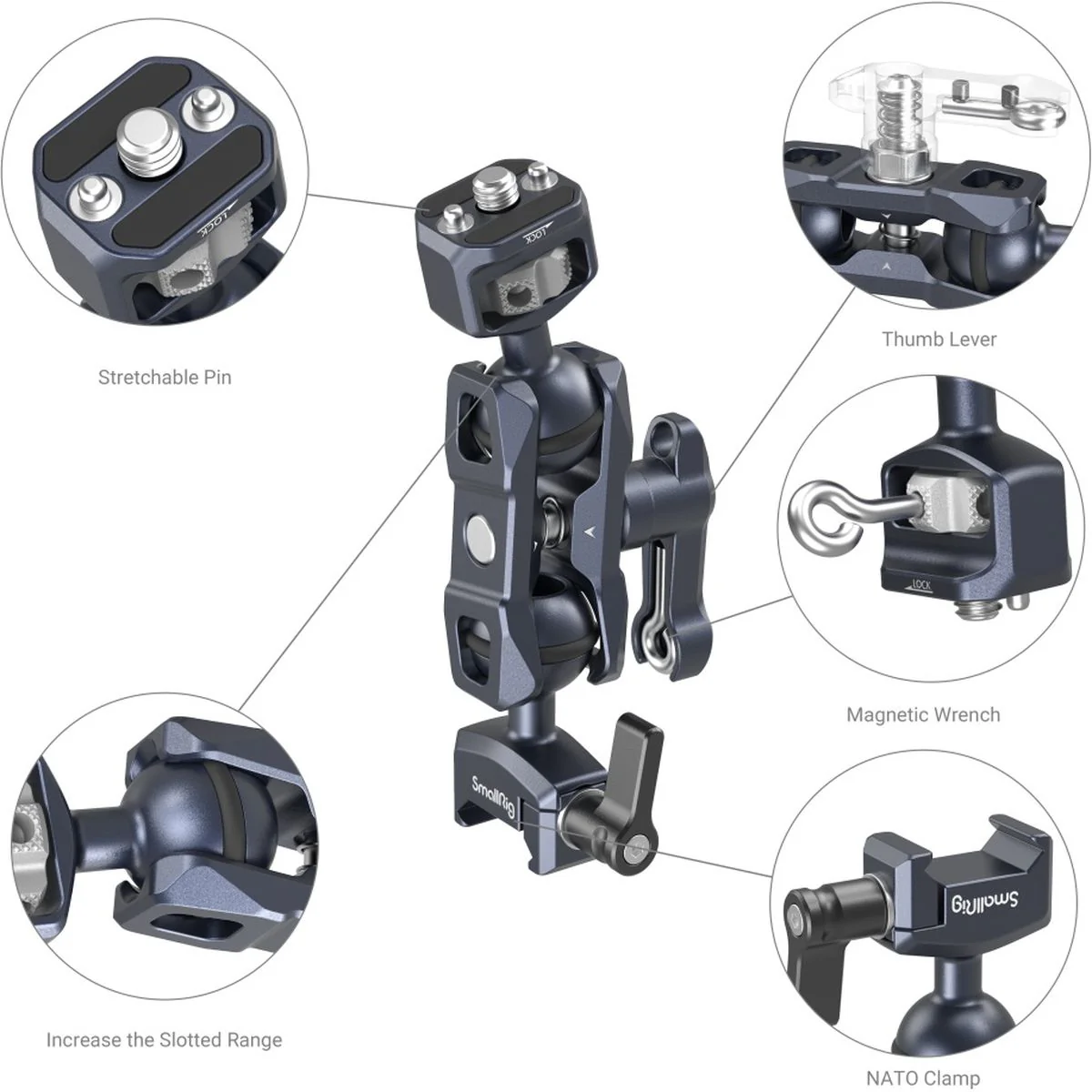 SmallRig 3875 Magic Arm w/ Dual Ball Heads (1/4"-20 Screw A - Image 2
