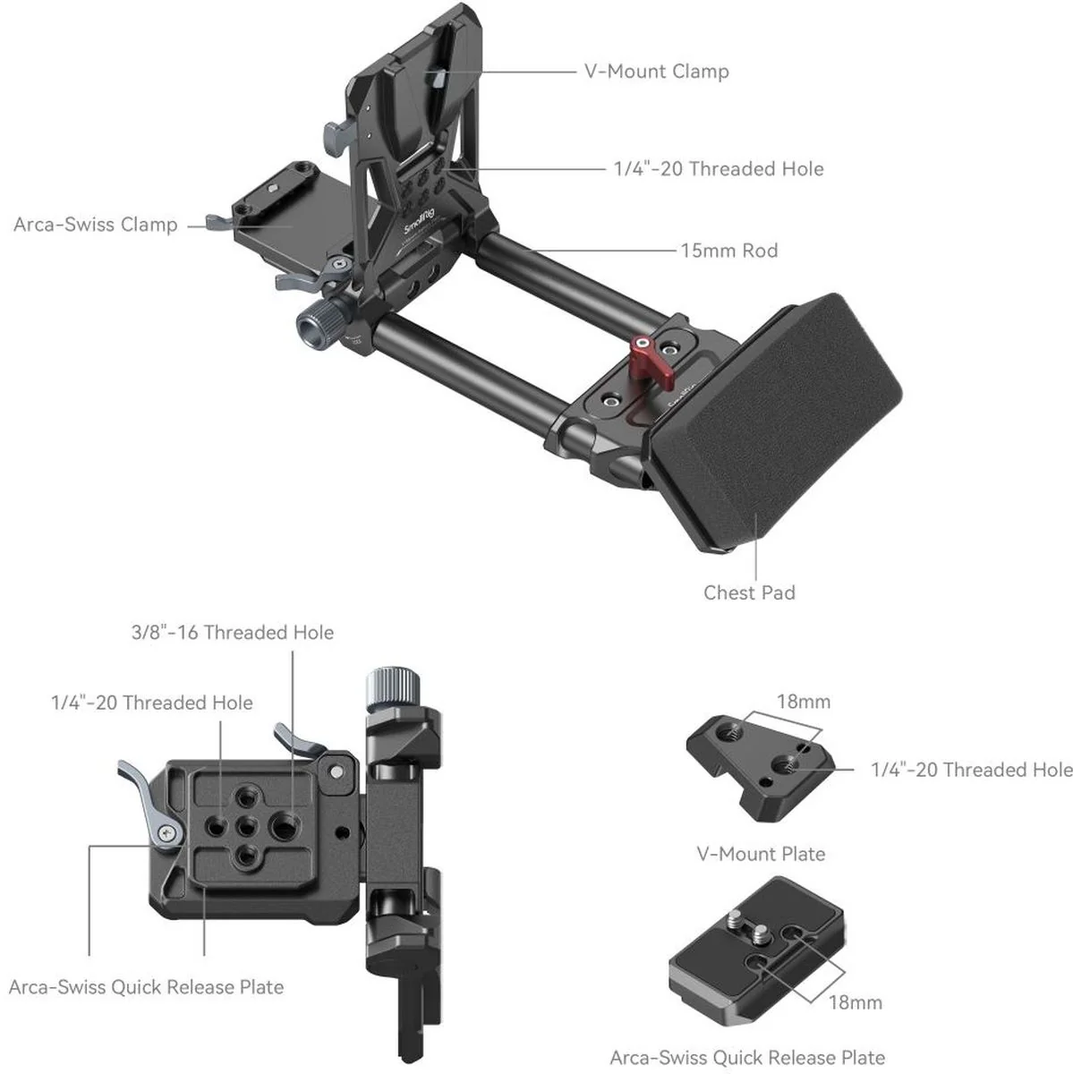SmallRig 4063 Advanced Compact V-Mount Battery Mounting System - Image 2