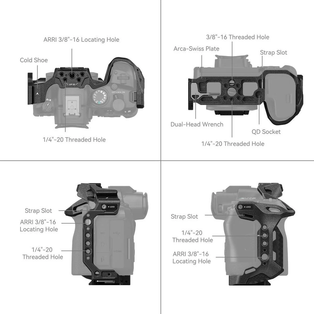 SmallRig 4161 "Black Mamba" Camera Cage For Canon EOS R6 Mk - Image 3