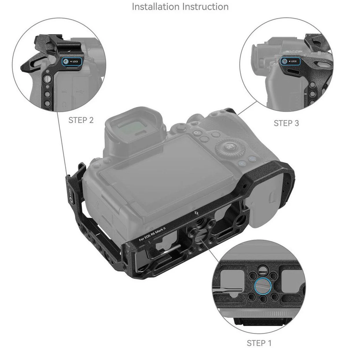 SmallRig 4161 "Black Mamba" Camera Cage For Canon EOS R6 Mk - Image 4