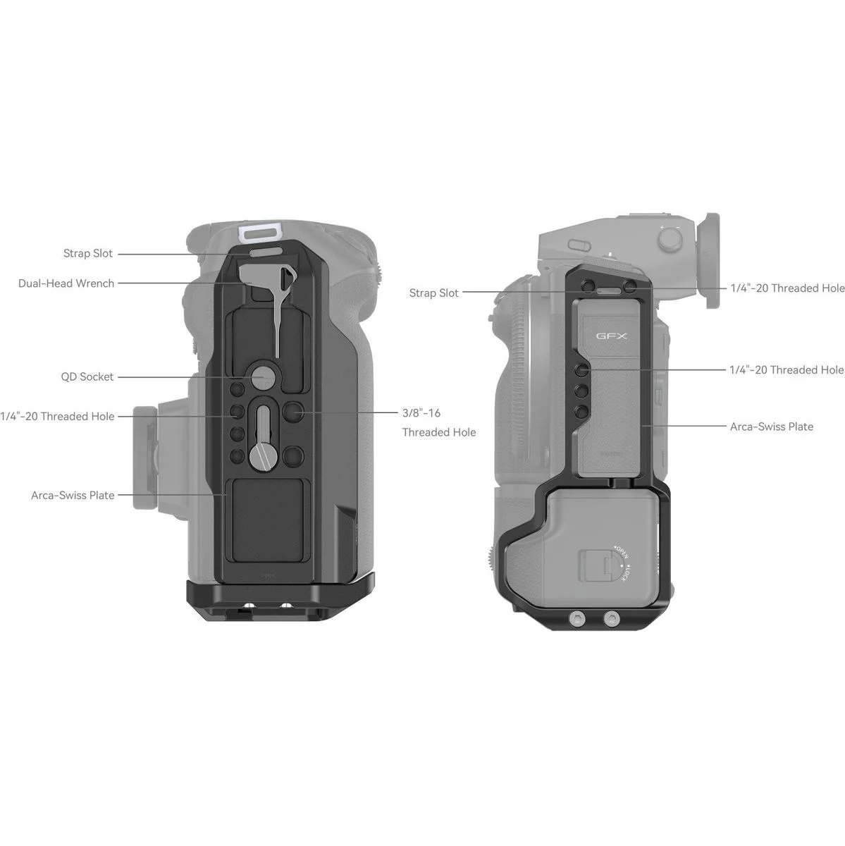 SmallRig 4203 Dedicated L Bracket For GFX100 II w/ VG-GFX100 - Image 3