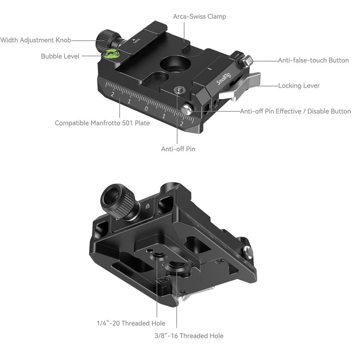 SmallRig 4234 ArcaSwiss / Manfrotto Compatible Mount Plate K - Image 5