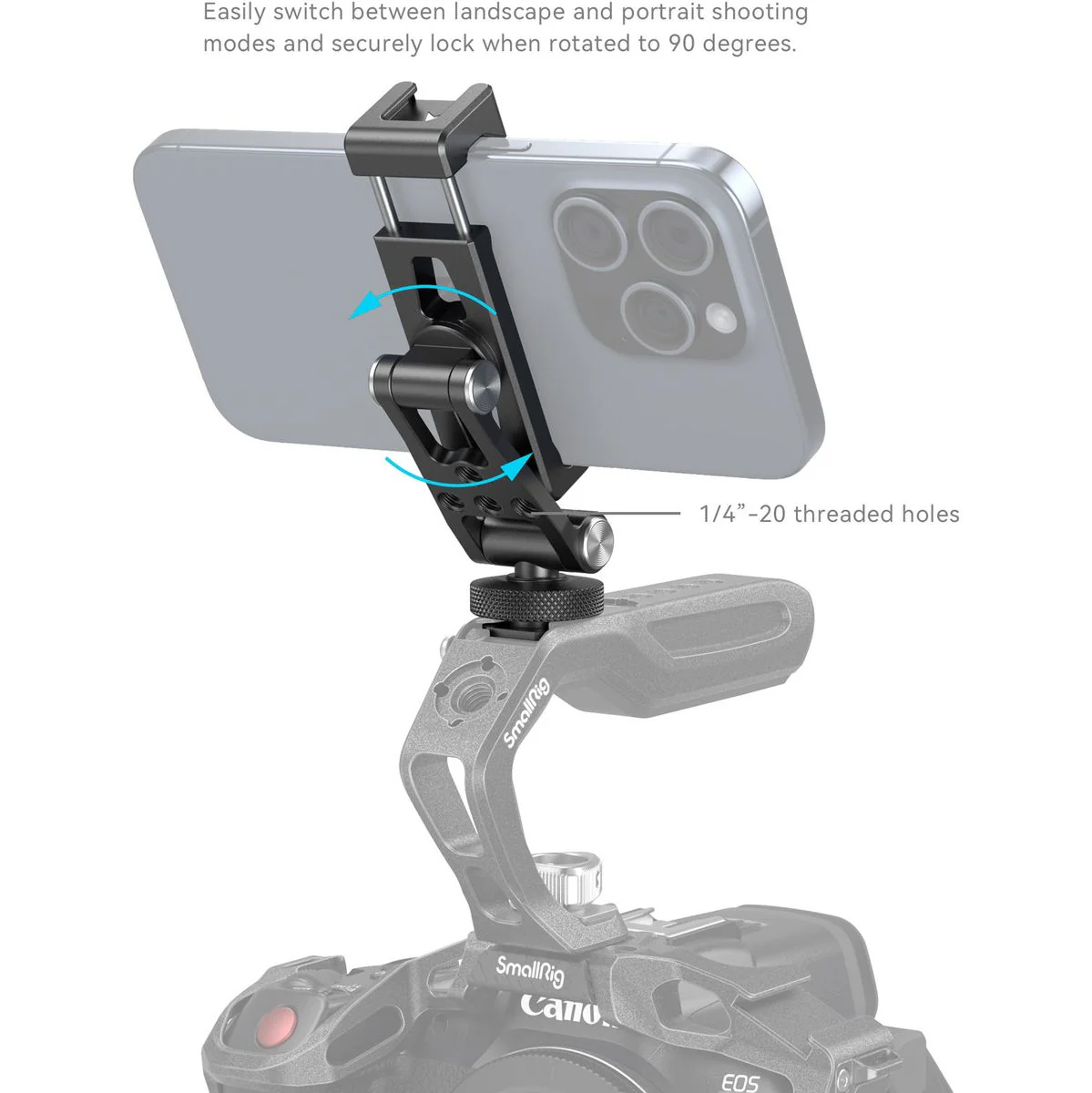 SmallRig 4382 Metal Phone Holder w/ Cold Shoe Mount - Image 3