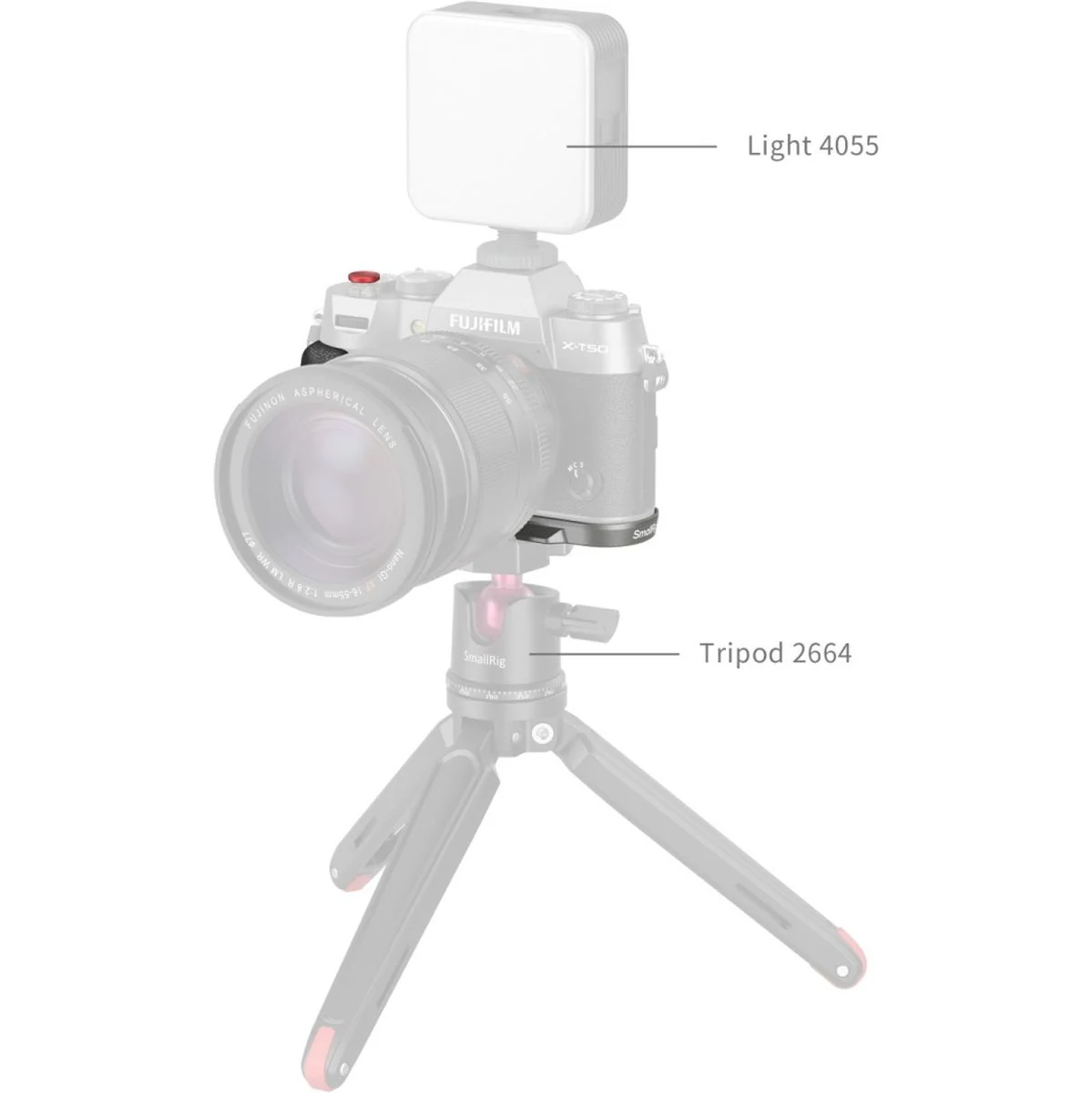 SmallRig 4712B L-Shape Grip For Fujifilm X-T50 (Silicone/Charcoal Silver) - Image 3