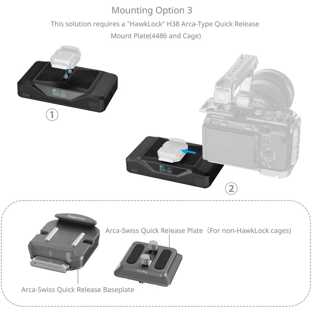 SmallRig 4826 CB75 Camera Base Battery - Image 3