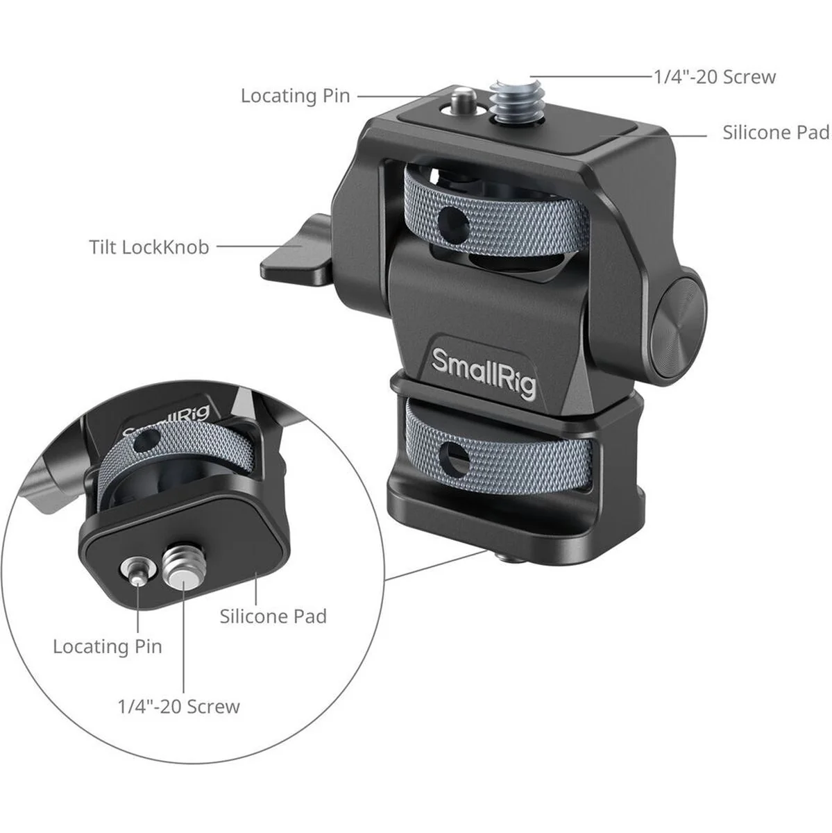 SmallRig 4886 Swivel And Tilt Adjustable Monitor Support w/ 1/4 20 Screws - Image 5