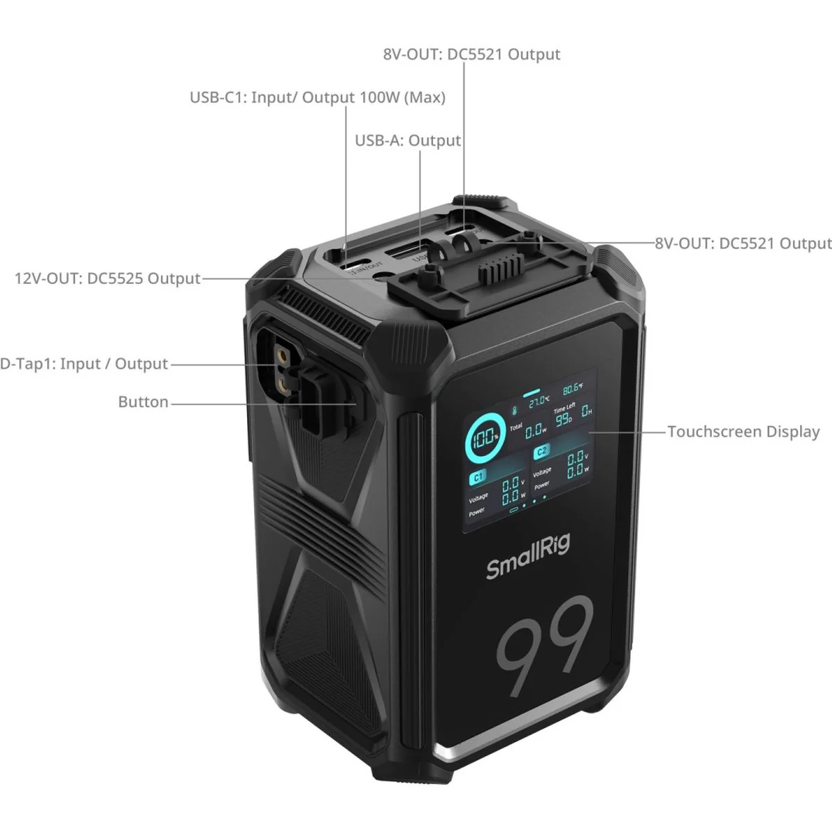 SmallRig 4984 X-Touch Smart Triple-Proof V-Mount Battery X99 - Image 3
