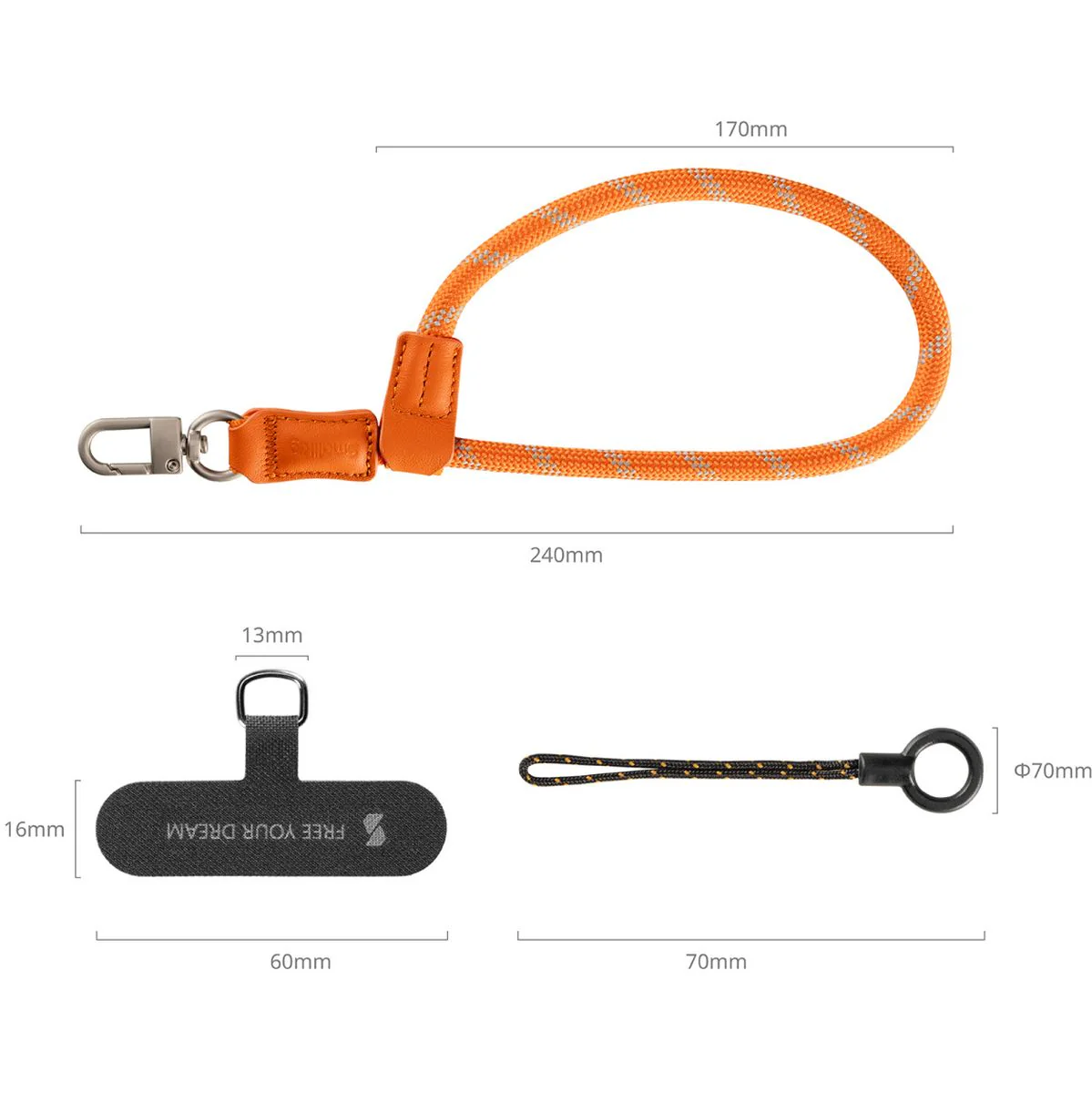 SmallRig 5302 Filmov Phone Wrist Strap (Orange) - Image 4