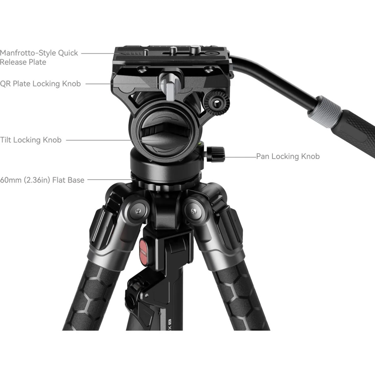SmallRig 5305 SmallRig X Potato Jet Tribex SE Hydraulic Tripod - Image 3