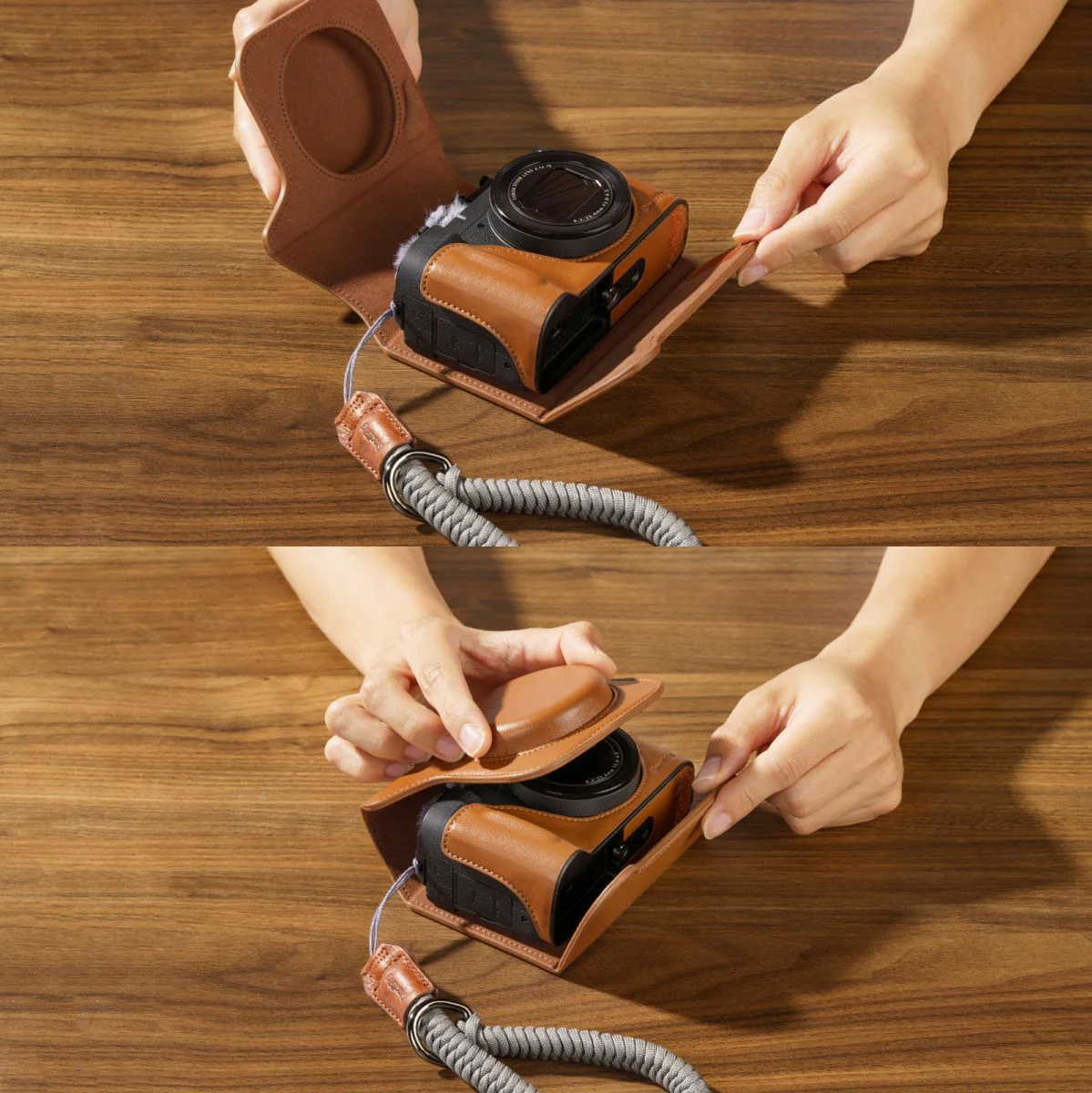 SmallRig 5385 Leather Case Kit For Canon PowerShot V1 (Brown) - Image 2