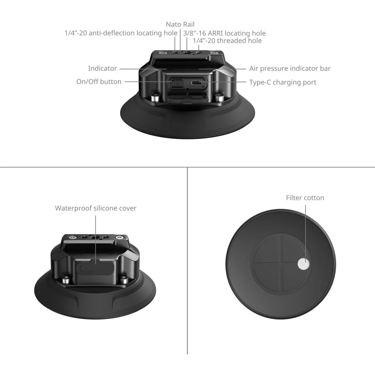 SmallRig 5399 5 Electric Suction Cup Mount Kit - Image 3