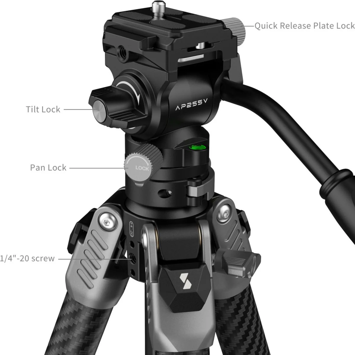 SmallRig 5477 Portable Video Carbon Fiber Tripod AP255PRO - Image 3